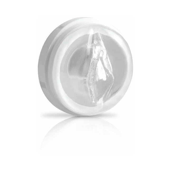 PDX Mega-Bator Pussy Rotating Thrusting Stroker With Suction Cup Clear/White - Headshop.com