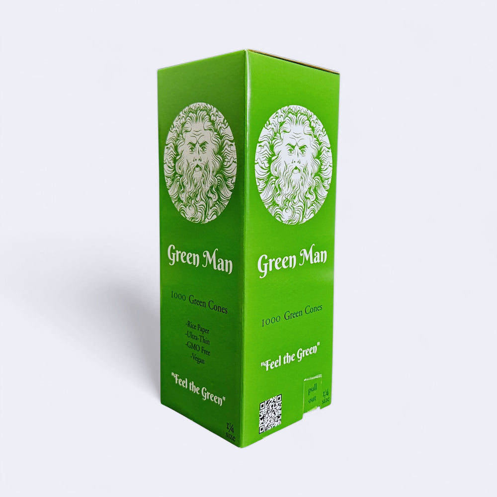 Green Man 1.25 Green Rice Cones 1000ct Bulk - Headshop.com