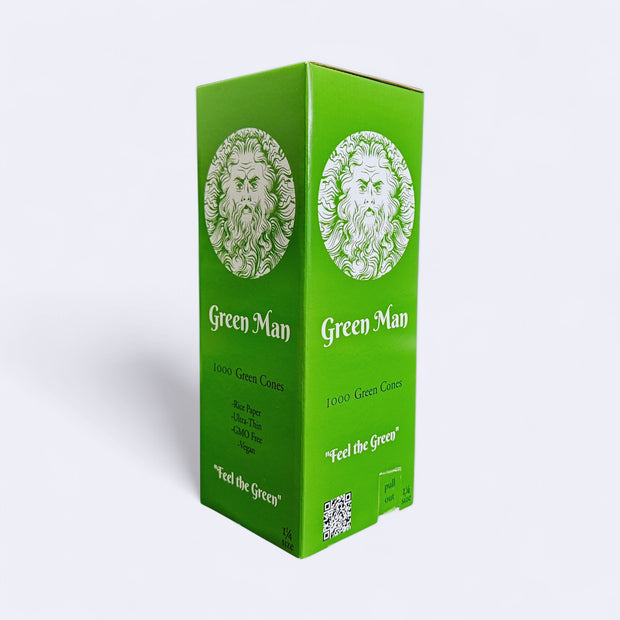 Green Man 1.25 Green Rice Cones 1000ct Bulk - Headshop.com