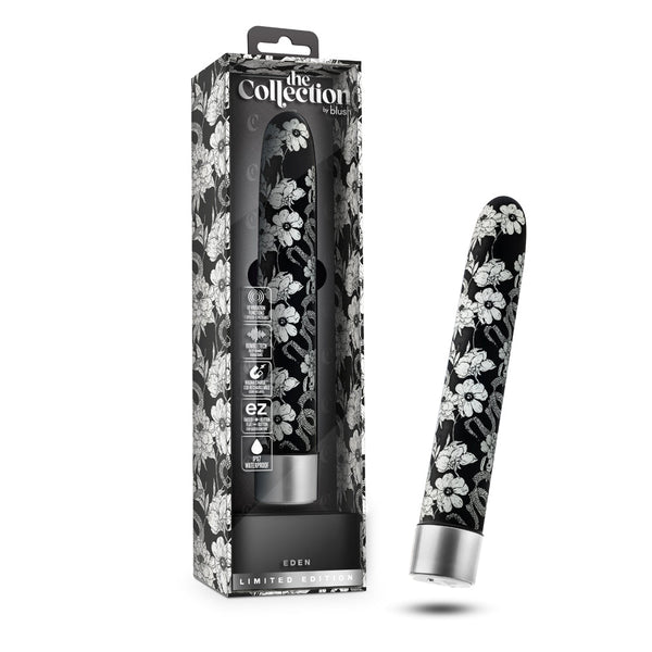 The Collection Eden Limited Edition Rechargeable 7 in. Vibrator Black The Collection Eden Limited Edition Rechargeable 7 in. Vibrator Black