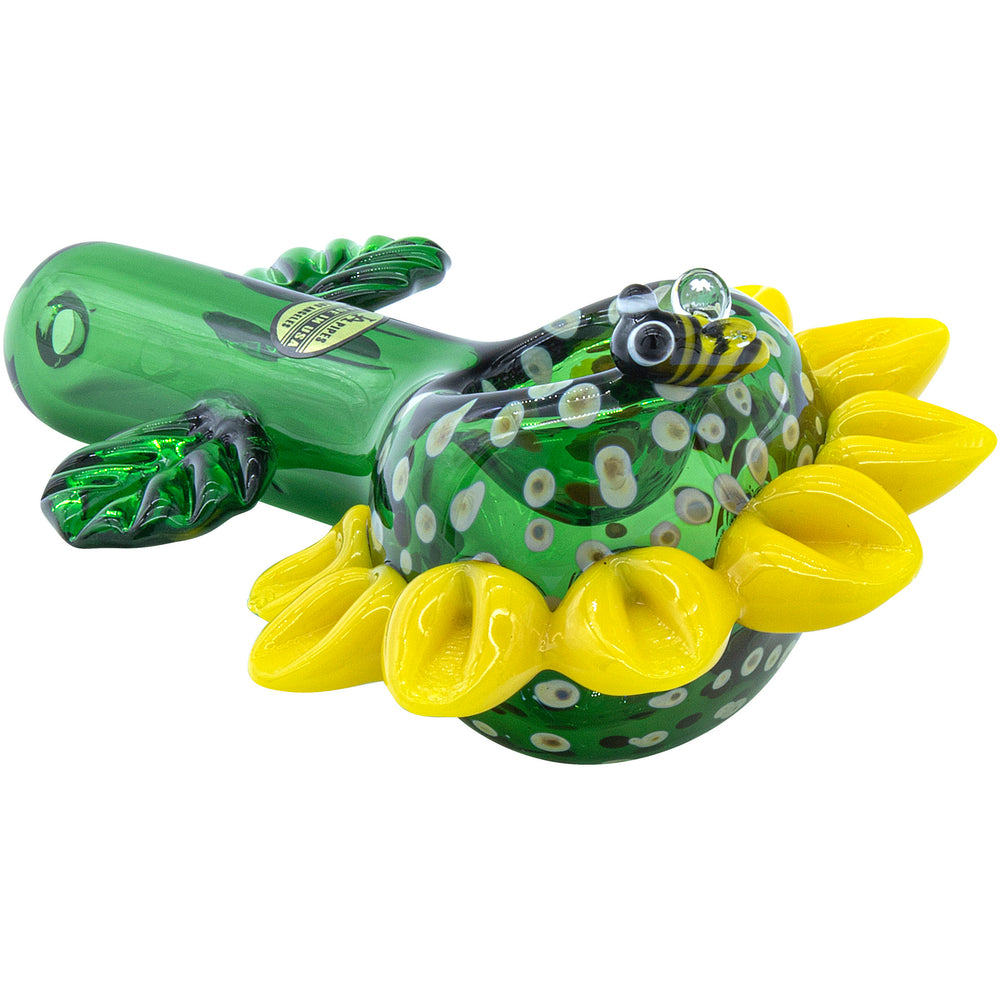 LA Pipes "Sunny Sunflowers" Glass Pipe - Headshop.com