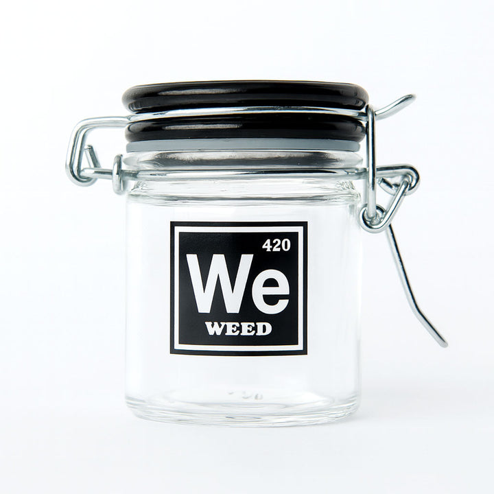 AIRTIGHT GLASS WEED PERIODIC SYMBOL STORAGE JAR