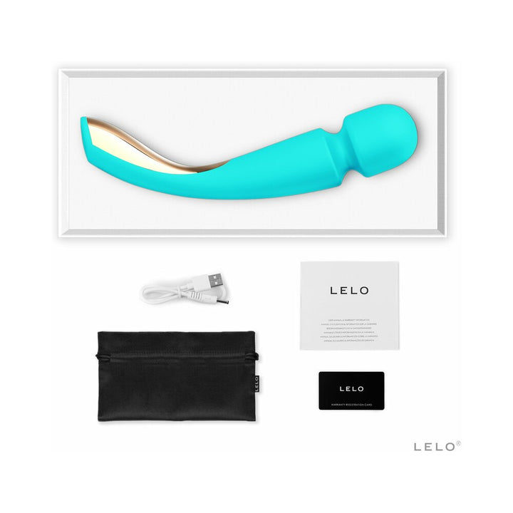 LELO SMART WAND 2 Large Rechargeable Wand Vibrator Aqua - Headshop.com