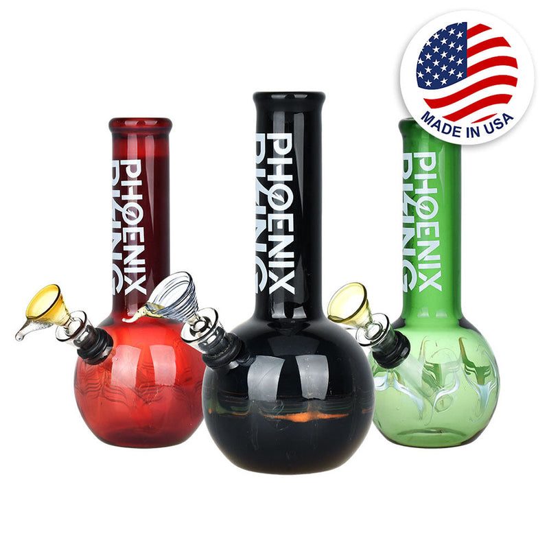 Phoenix Rising Round Base Water Pipe - 7"/Colors Vary - Headshop.com