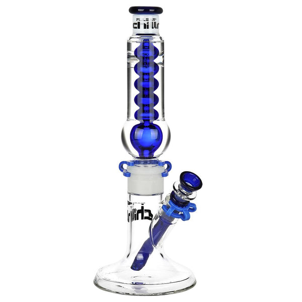Pulsar Chillr Glycerin Straight Tube Glass Water Pipe - 13" / 14mm F / Blue Pulsar Chillr Glycerin Straight Tube Glass Water Pipe - 13" / 14mm F / Blue