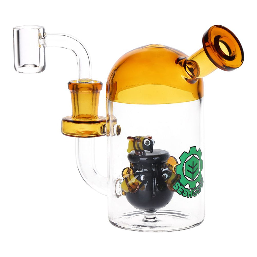 SeshGear Buzzin' Around the Honey Pot Glass Dab Rig - 5" / 14mm F - Headshop.com
