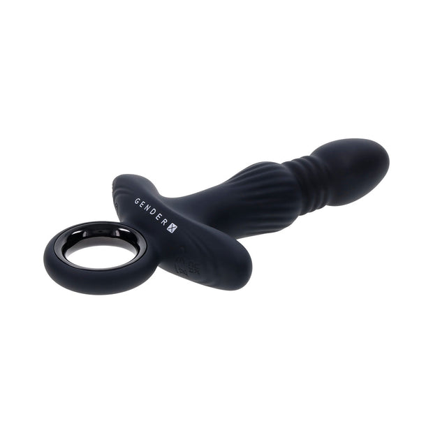 Gender X Slayer Rechargeable Ring Thruster Vibe Silicone Black - Headshop.com