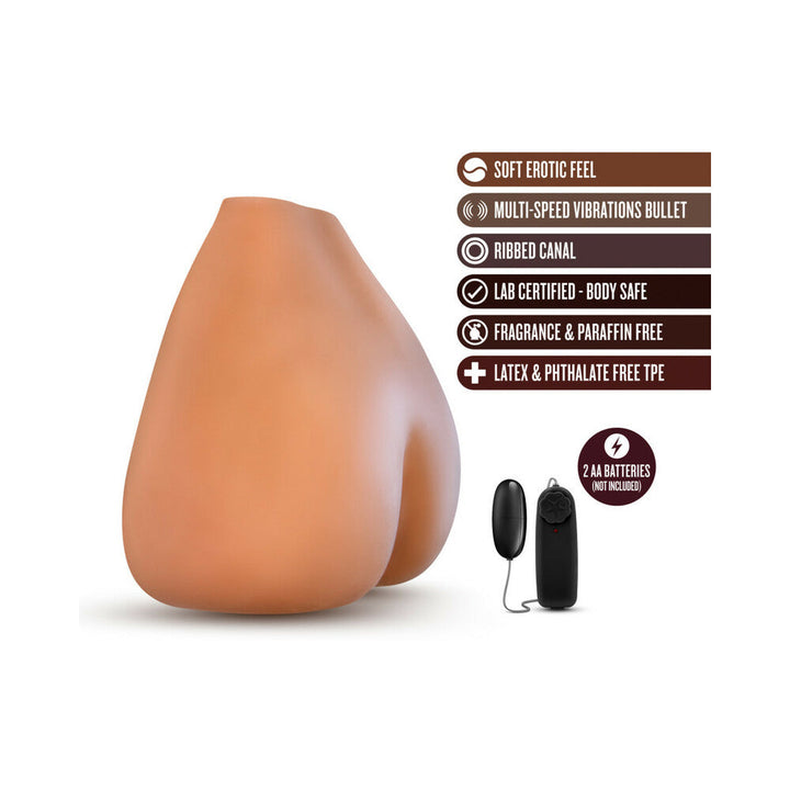 X5 Men Rita Dual Entry Masturbator with Remote-Controlled Bullet Vibrator Tan - Headshop.com