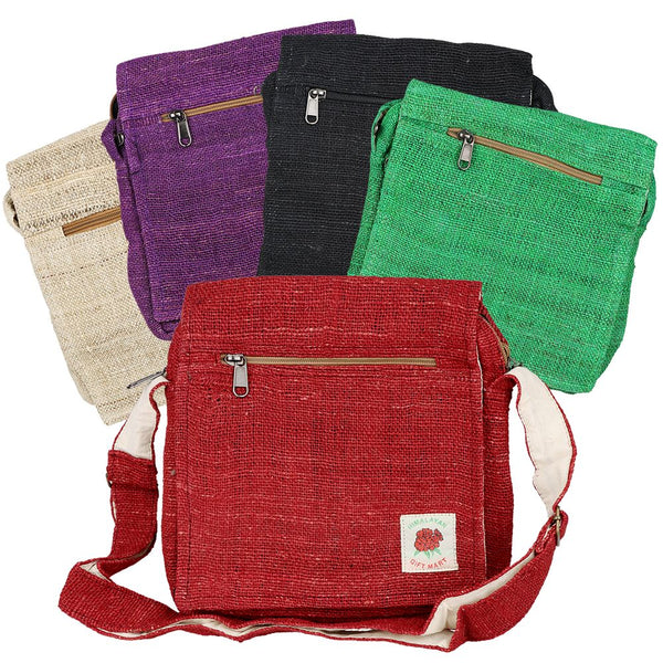 Himalayan Hemp Messenger Shoulder Bag - 10" x 11" Himalayan Hemp Messenger Shoulder Bag - 10" x 11"