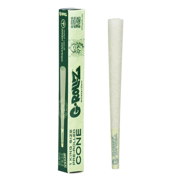 72CT BOX - G-ROLLZ Organic Hemp Green Pre-Rolled Cones - King Size - Headshop.com