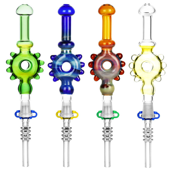 Studded Donut Dab Straw - 7.5" / Colors Vary Studded Donut Dab Straw - 7.5" / Colors Vary