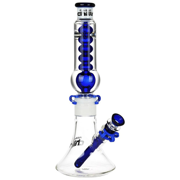 Pulsar Chillr Glycerin Beaker Glass Water Pipe - 13" / 14mm F / Blue Pulsar Chillr Glycerin Beaker Glass Water Pipe - 13" / 14mm F / Blue