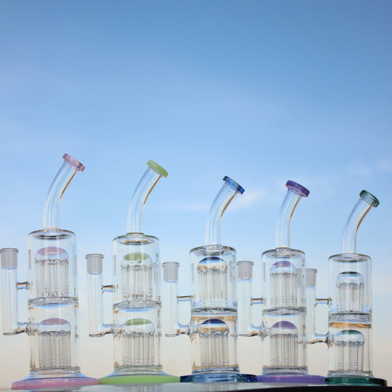 10.6" Glass Straight Water Pipe w/ Dual Arm Percolators - Headshop.com