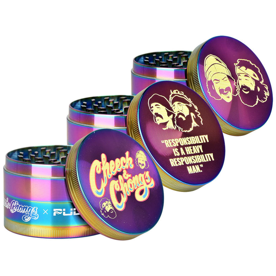 Cheech & Chong's™ x Pulsar Rainbow Metal Grinder | 4pc | 2.5" - Headshop.com