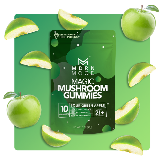 MDRN MOOD Magic Mushroom Gummies - Sour Green Apple - Headshop.com