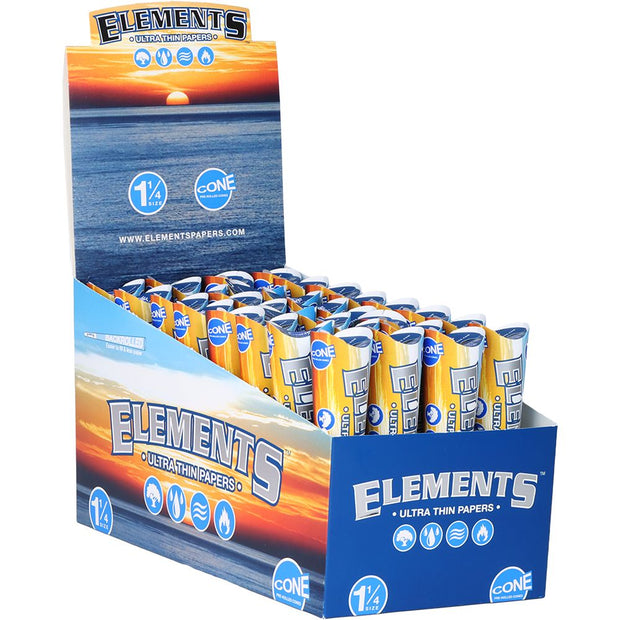Elements Ultra Thin Pre-Rolled Cones | 32pk Display - Headshop.com
