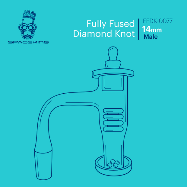 Space King Fully Fused Diamond Knot Banger Kit (Teal) - Headshop.com