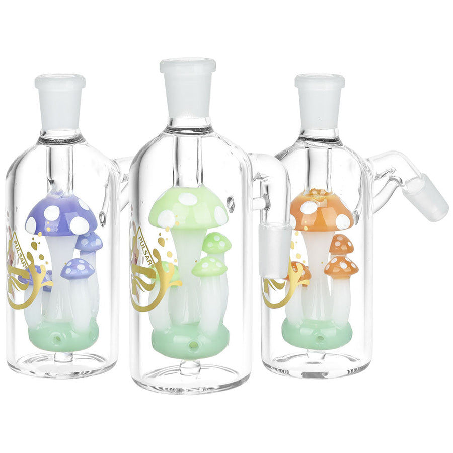Pulsar Shroom Quintet Ash Catcher | 5.25" | 14mm | Colors Vary - Headshop.com