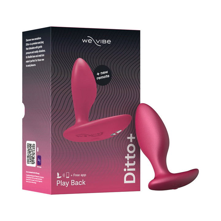 We-Vibe Ditto+ Rechargeable Remote-Controlled Silicone Vibrating Anal Plug Cosmic Pink - Headshop.com