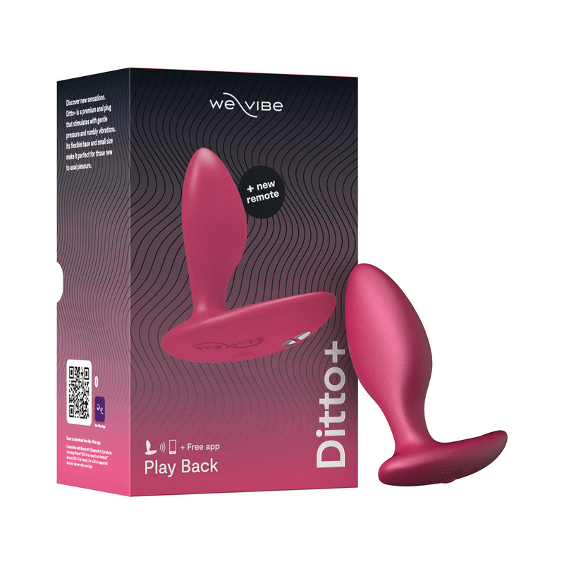 We-Vibe Ditto+ Rechargeable Remote-Controlled Silicone Vibrating Anal Plug Cosmic Pink - Headshop.com