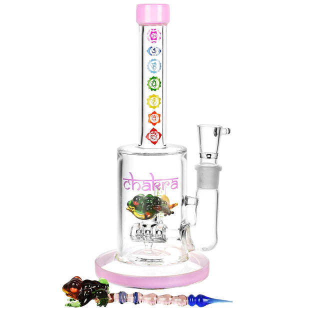 Chakra Frog Water Pipe w/ Stir Tool - 9"/19mm F/Asst Colors - Headshop.com