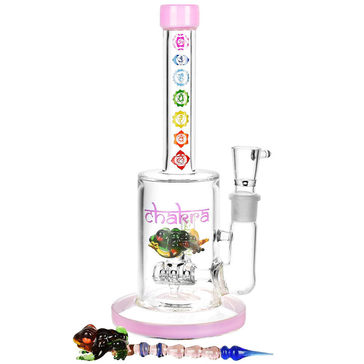 Chakra Frog Water Pipe w/ Stir Tool - 9"/19mm F/Asst Colors - Headshop.com