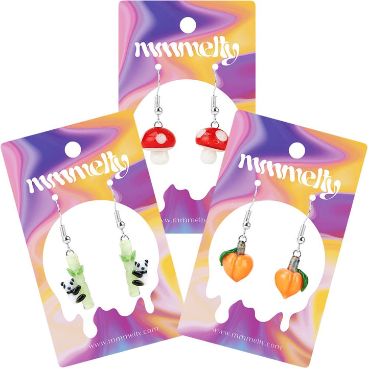 Mmmelty Handmade Glass Earrings | Assorted Styles | 72ct Display - Headshop.com