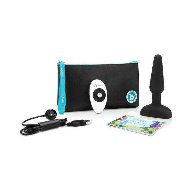 b-Vibe Trio Rechargeable Remote-Controlled Triple-Motor Vibrating Silicone Anal Plug Black - Headshop.com