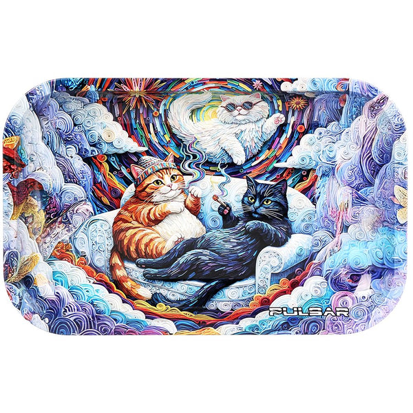 Pulsar Metal Rolling Tray - Couch Cats / 11"x7" Pulsar Metal Rolling Tray - Couch Cats / 11"x7"