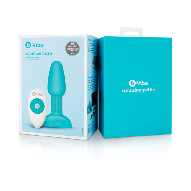 b-Vibe Rimming Petite Rotating and Vibrating Remote Control Plug Teal - Headshop.com