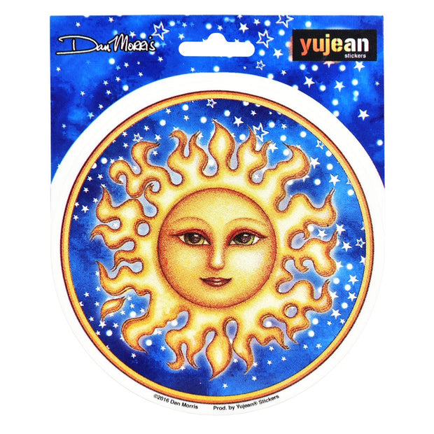 Dan Morris Starry Sun Round Sticker - 4.5" - Headshop.com