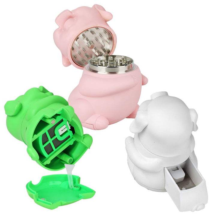 Happy As A Pig In Slop Aluminum Grinder - 4pc / 1.75" / Colors Vary - Headshop.com