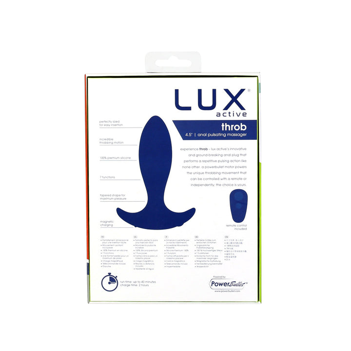 Lux Active Throb 4.5 in. Anal Pulsating Silicone Massager Black - Headshop.com