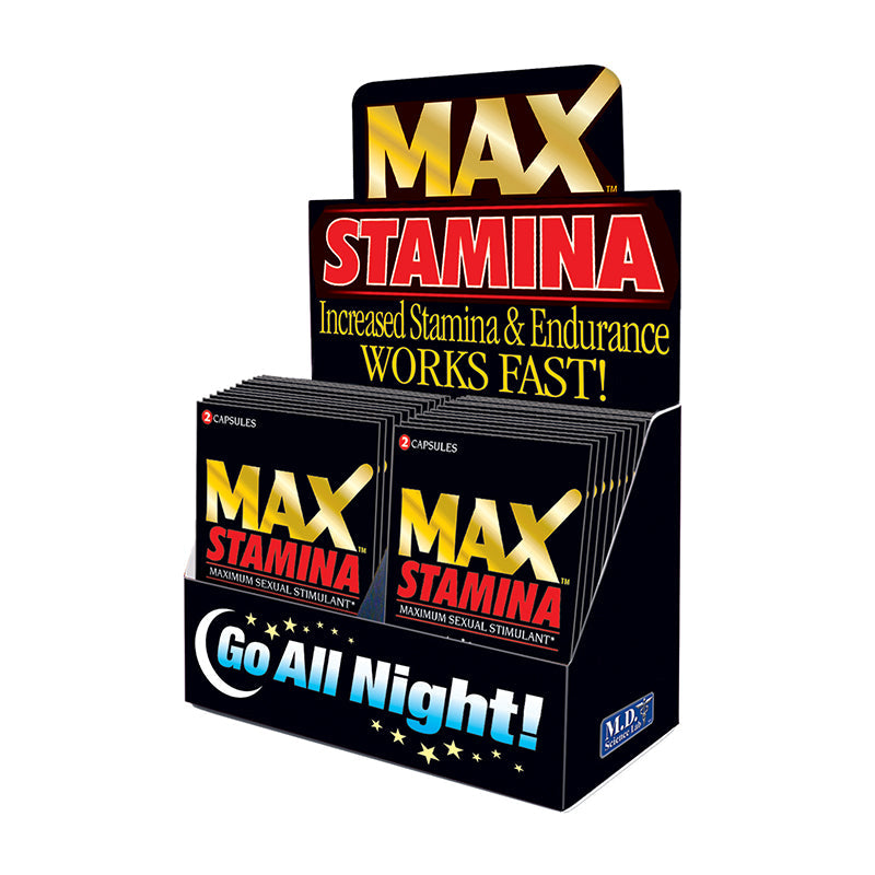 MaxStamina Sexual Stimulant Capsules 2-Pack 24-Piece Display - Headshop.com