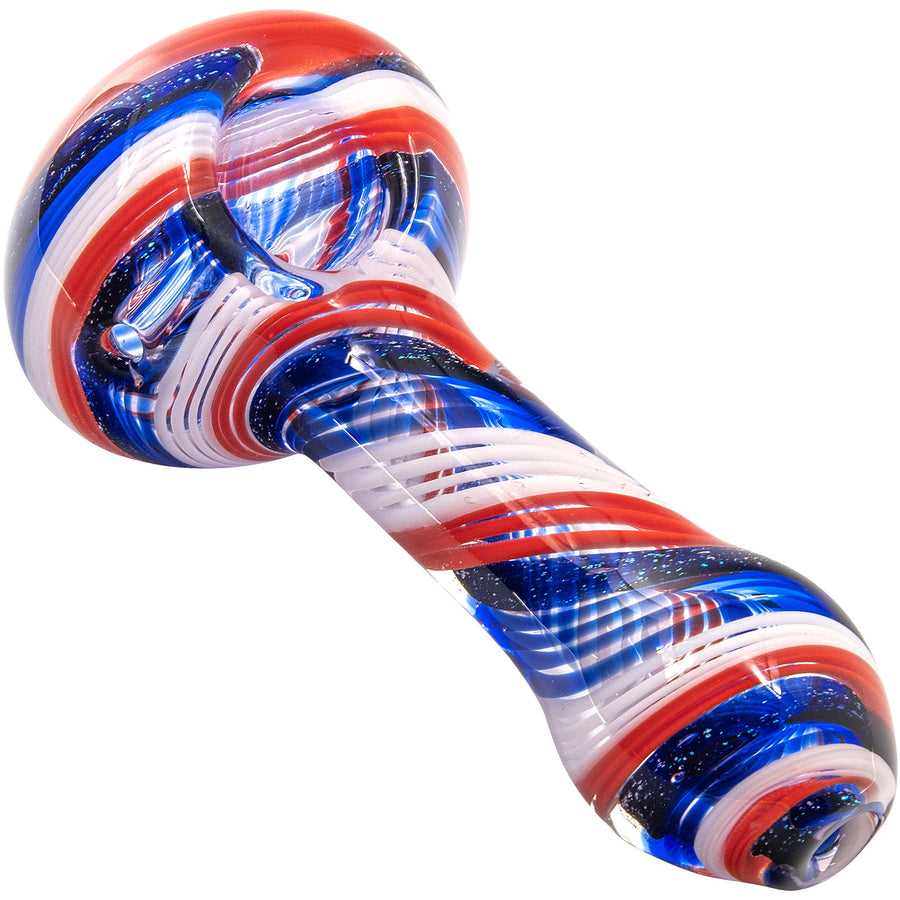 LA Pipes Stars and Stripes Independence Glass Spoon Pipe - Headshop.com