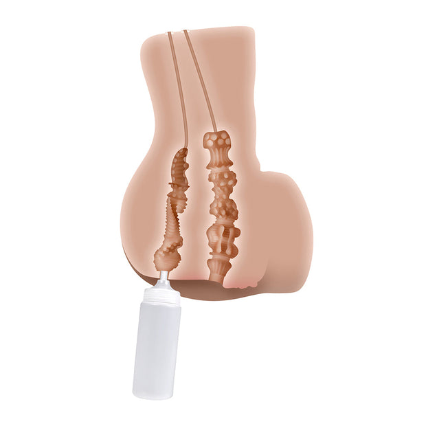 Zero Tolerance Rear Beauty Rechargeable Remote Controlled Vibrating Sucking Dual Entry Masturbator TPE Light - Headshop.com