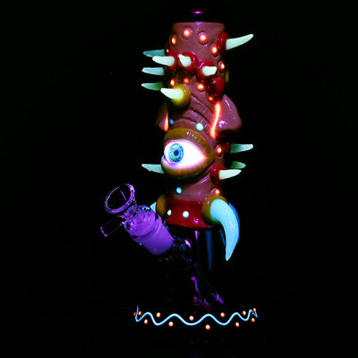 Horned Cyclops 3D Painted Beaker Water Pipe - 9.75" - Headshop.com