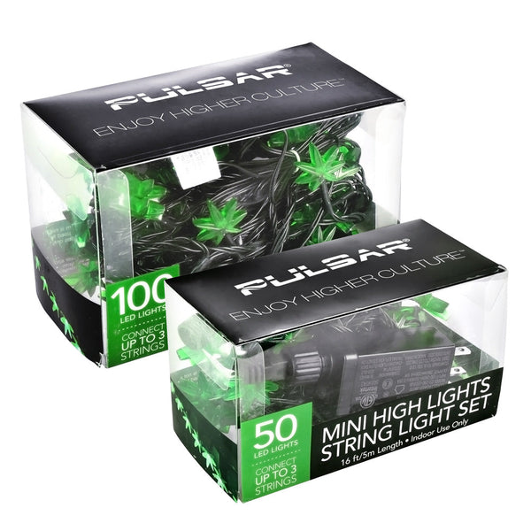 Pulsar Mini High Lights Hemp Leaf LED String Light Set Pulsar Mini High Lights Hemp Leaf LED String Light Set