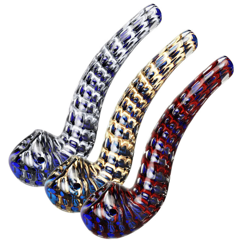 Striated Two Tone Bubbly Glass Long Pipe - 6" / Colors Vary - Headshop.com