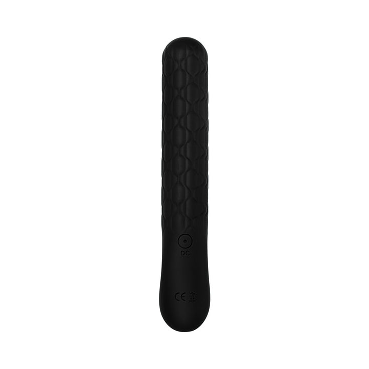 Evolved Quilted Love Rechargeable Textured Silicone Sli mline Vibrator Black - Headshop.com