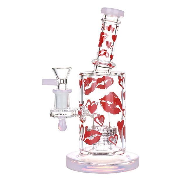 Lipstick Kiss Glass Water Pipe - 8" / 14mm F - Headshop.com