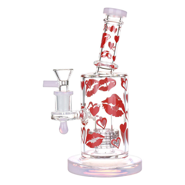 Lipstick Kiss Glass Water Pipe - 8" / 14mm F - Headshop.com