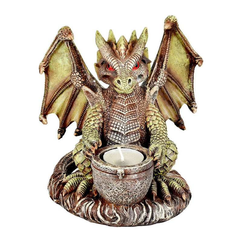 Rascally Dragon Decorative Polyresin Votive Candle Holder Figurine - 6.5" - Headshop.com