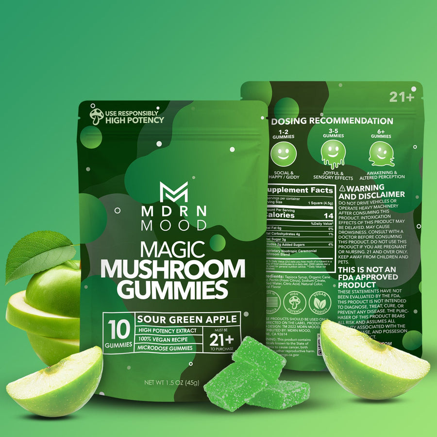 MDRN MOOD Magic Mushroom Gummies - Sour Green Apple - Headshop.com
