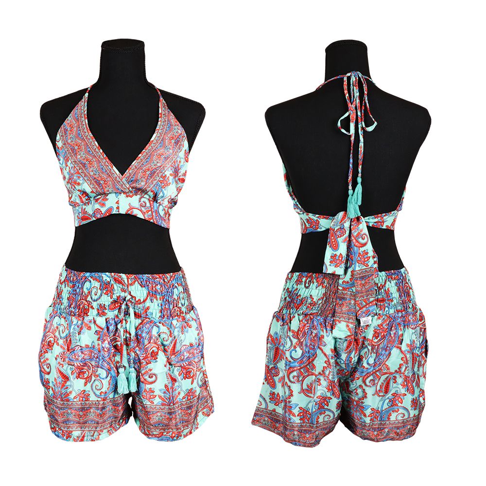 Matching Silk Halter Top, Shorts & Sweater - One Size - Headshop.com