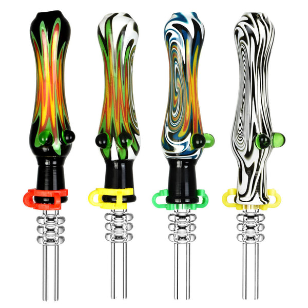 Fully Worked Wig Wag Dab Straw - 5.5" / Colors Vary Fully Worked Wig Wag Dab Straw - 5.5" / Colors Vary