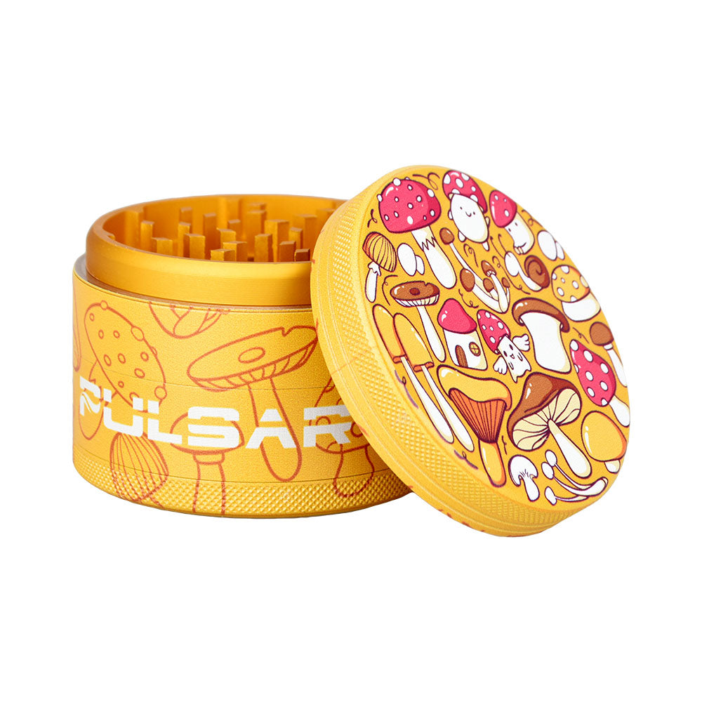 Pulsar Design Series Grinder with Side Art - Fungiside / 4pc / 2.5" - Headshop.com