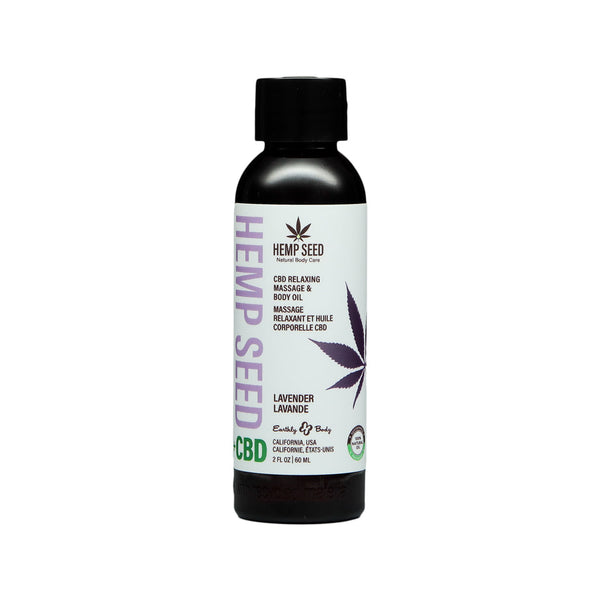 Earthly Body Hemp Seed CBD Relaxing Massage and Body Oil Lavender 2 oz. Earthly Body Hemp Seed CBD Relaxing Massage and Body Oil Lavender 2 oz.