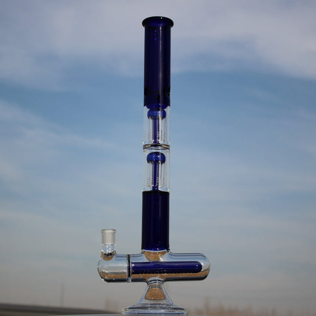 18" Inline and Dual Arm Percolated Glass Water Pipe - Headshop.com