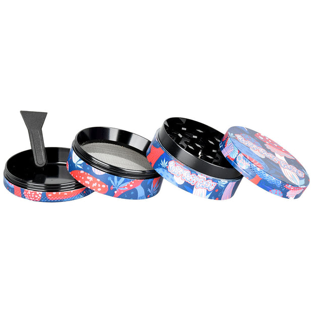 Psychedelic Mushroom Grinder - 4pc / 2" / Assorted Designs 12PC DISPLAY - Headshop.com